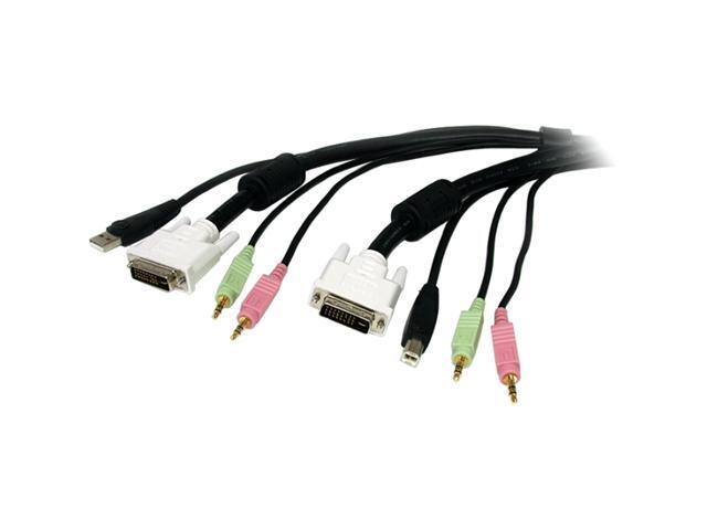 StarTech 10 ft. 4-in-1 USB, DVI, Audio, Microphone KVM Switch Cable USBDVI4N1A10