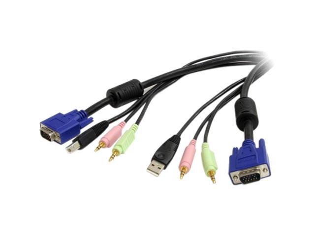 StarTech 6 ft. 4-in-1 USB, VGA, Audio, and Microphone KVM Switch Cable USBVGA4N1A6
