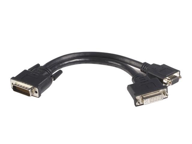 StarTech DMSDVIVGA1 Black 8" M-F LFH 59 Male to Female DVI I VGA DMS 59 Cable