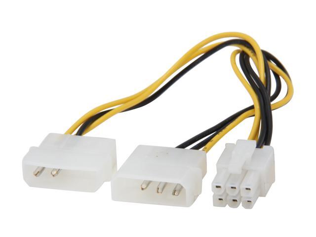 KINGWIN PCI-03 8" Dual 4P to 6P PCI Express Extension Power Cable