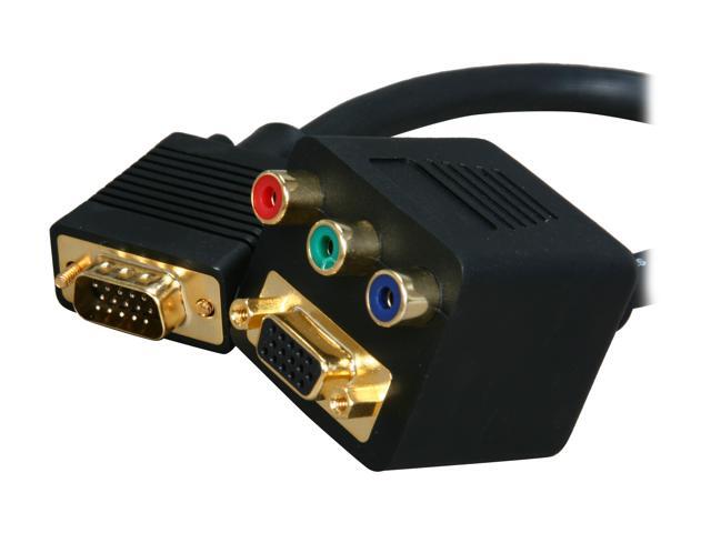 BYTECC BTA-33 VGA(HD15) Female with Nuts & 3 RCA Female to VGA(HD15) Male Adaptor