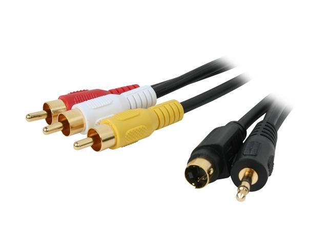 BYTECC Model SV3R-6 6 ft. S-Video/3.5mm Stereo Male to YRW video/audio Male Cable M-M