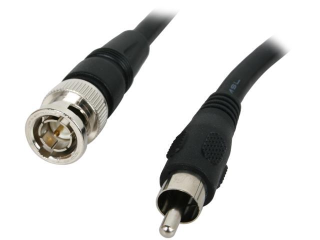 BYTECC BNC/RCA-12K 12 ft. BNC to RCA Cable, 75 ohm, Male to Male, Black