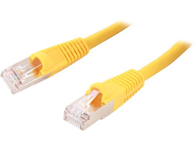 Coboc CY-CAT7-05- Yellow 5 ft. 26AWG Snagless Cat 7 Yellow Color 600MHz SSTP(PIMF) Shielded Ethernet Stranded Copper Patch ...