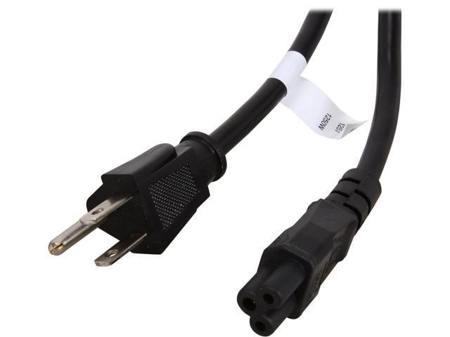 Coboc PW-18C5515P-6-BK 6ft 18AWG 3-Slot  Mickey Mouse  Power Cord for Laptop/Notebook (NEMA 5-15P to IEC320C5),Black