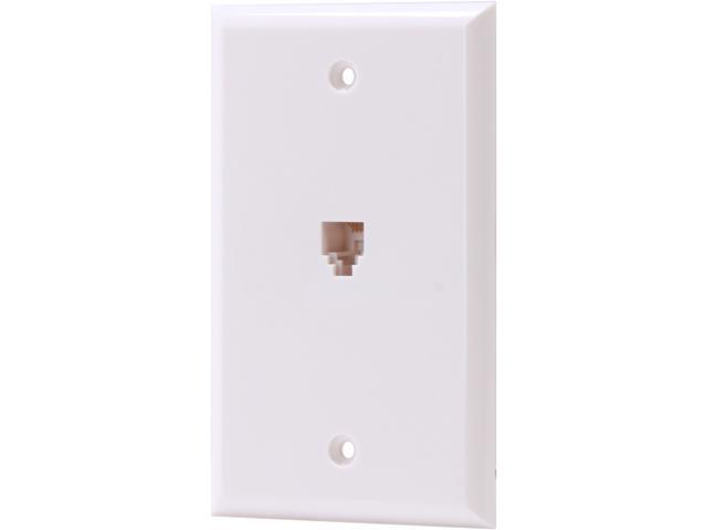 Nippon Labs Wall Plate with Modular Jack, 6P / 6C, 1 Port Color White - OEM