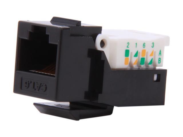 BYTECC Cat. 6 Tool Less Keystone Jack -Black