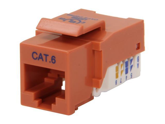 BYTECC RJ45TL-O Cat. 6 Tool Less Keystone Jack -Orange