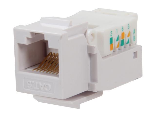 BYTECC Cat. 6 Tool Less Keystone Jack - White