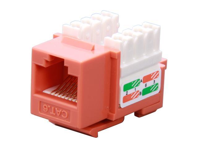 BYTECC RJ45PD-Y Cat. 6 Punch Down Keystone Jack - Orange