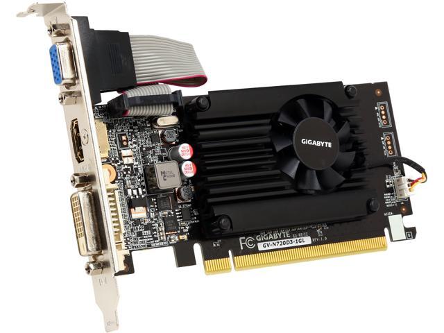 GIGABYTE GeForce GT 720 DirectX 11.2 GV-N720D3-1GL 1GB 64-Bit DDR3 PCI ...