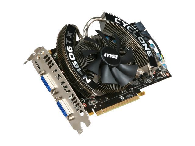 MSI GeForce GTX 460 (Fermi) DirectX 11 N460GTX Cyclone 768D5/OC 768MB 192-Bit GDDR5 PCI Express 2.0 x16 HDCP Ready SLI Support Video Card