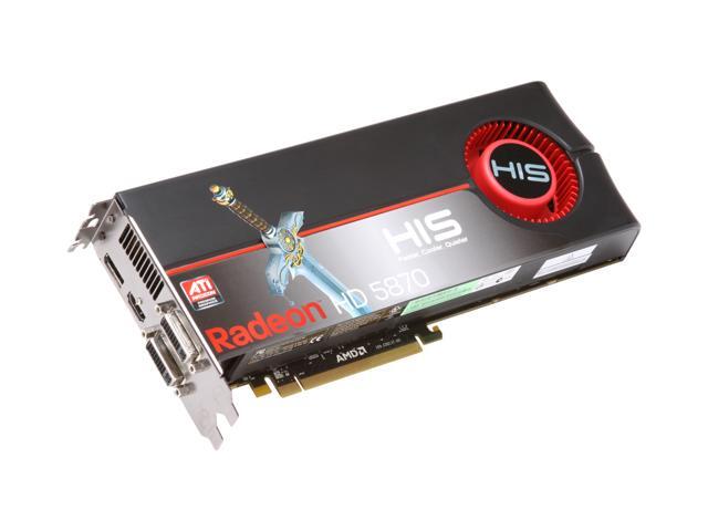 HIS H587F1GDG Radeon HD 5870 (Cypress XT) 1GB 256-bit GDDR5 PCI Express 2.0 x16 HDCP Ready CrossFire Supported Video Card w/ATI Eyefinity
