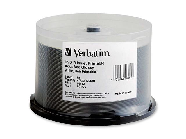 Verbatim 96552 AquaAce 4.7GB 16X Inkjet Printable and Hub Printable DVD-R Disc - OEM