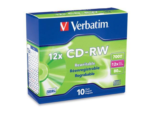 Verbatim 700MB 12X CD-RW 10 Packs Disc Model 95156