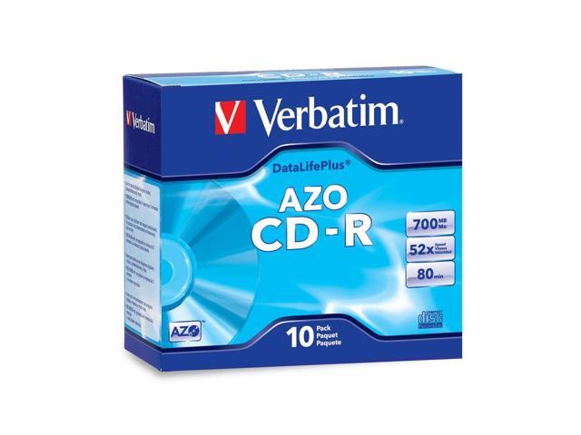 Verbatim CD-R 80MIN 700MB 52X DataLifePlus Branded 10pk Slim Cases