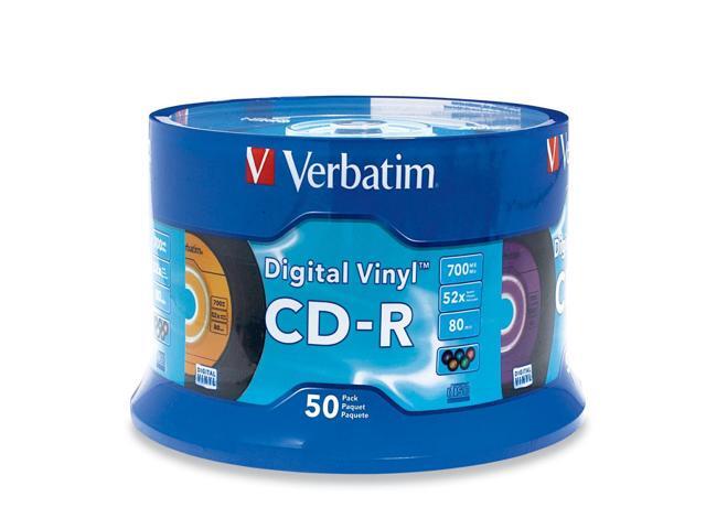Verbatim Digital Vinyl 700MB 52X CD-R 50 Packs Disc Model 94587
