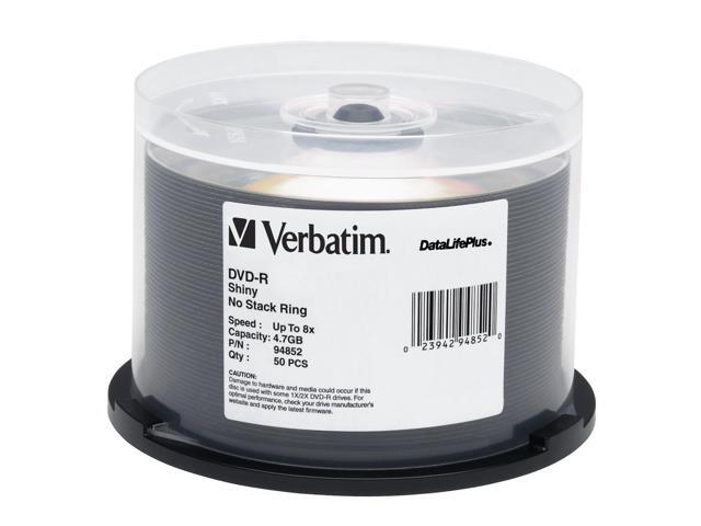 Verbatim DataLifePlus 4.7GB 8X DVD-R 50 Packs Disc Model 94852