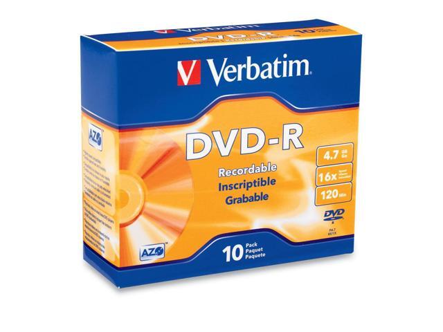 Verbatim 4.7GB 16X DVD-R 10 Packs Disc Model 95099