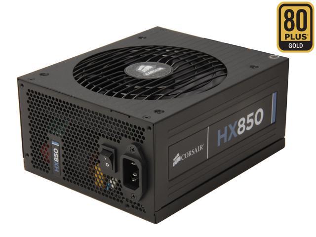 CORSAIR HX Series HX850 850W ATX12V 2.3 / EPS12V 2.91 SLI Ready CrossFire Ready 80 PLUS GOLD Certified Modular Active PFC Power Supply New 4th Gen CPU Certified Haswell Ready