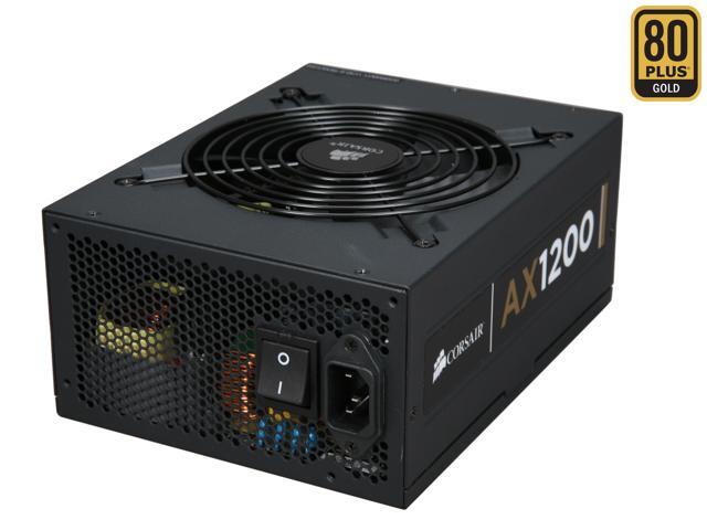 CORSAIR Professional Series Gold AX1200 (CMPSU-1200AX) 1200W ATX12V v2.31 / EPS12V v2.92 SLI Certified 80 PLUS GOLD Certified Full Modular Active PFC Power Supply