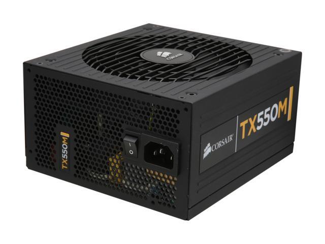 CORSAIR Enthusiast Series TX550M 550W ATX12V v2.31 / EPS12V v2.92 80 PLUS BRONZE Certified Semi Modular High Performance Power Supply