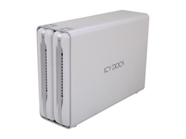 ICY DOCK MB662USEB-2S-1 Pearl White Dual bay 1394b, eSATA & USB 2.0 RAID Enclosure