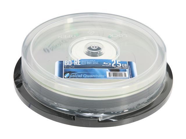Optical Quantum 25GB 2X BD-RE 10 Packs Logo Top Disc Model OQBDRE02LT-10