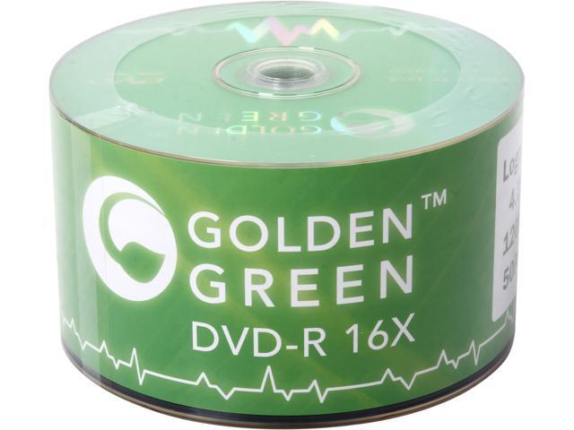 GoldenGreen 16x 4.7GB Logo Top DVD-R Blank Media - 50 Packs Disc