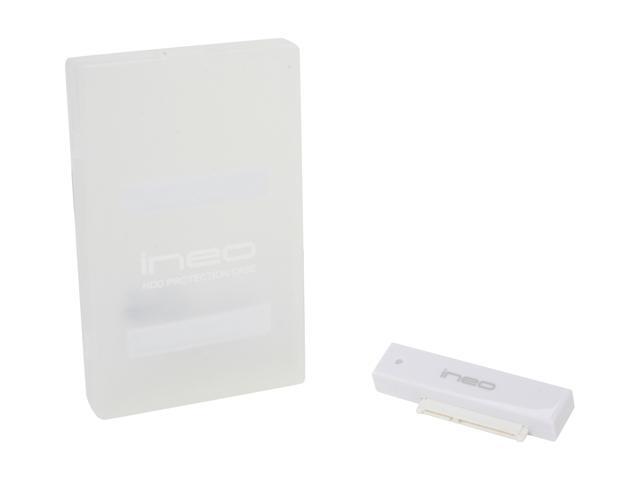 INEO I-NA216U Plus (Milky white) 2.5-Inch SATA USB 3.0/ USB 2.0 External Module with Protection Case
