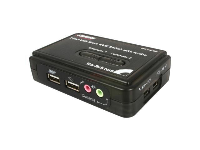StarTech SV211KUSB 2 Port Mini USB KVM Kit with Cables and Audio Switching