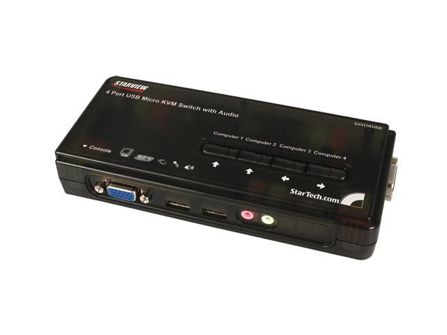 StarTech SV411KUSB 4 Port Mini USB KVM Kit with Cables and Audio Switching