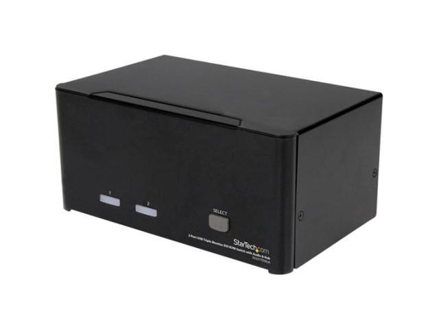 StarTech.com 2 Port Triple Monitor DVI USB KVM Switch with Audio & USB 2.0 Hub