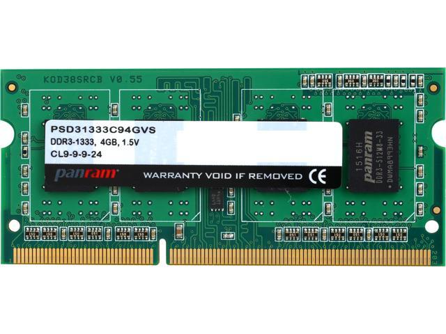 PANRAM 4GB 204-Pin DDR3 SO-DIMM DDR3 1333 (PC3 10600) Laptop Memory Model PSD31333C92GVS