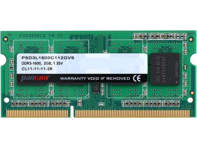 PANRAM 2GB 204-Pin DDR3 SO-DIMM DDR3L 1600 (PC3L 12800) Laptop Memory Model PSD3L1600C112GVS