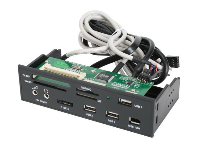 nMEDIAPC ZE-C98 All-in-one USB 2.0 Card Reader with USB/ IEEE 1394/ e-SATA Port/ HD Audio Ports