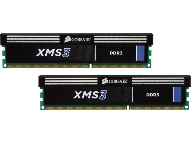 CORSAIR XMS3 4GB (2 x 2GB) 240-Pin DDR3 SDRAM DDR3 1600 (PC3 12800) Desktop Memory Model CMX4GX3M2A1600C9