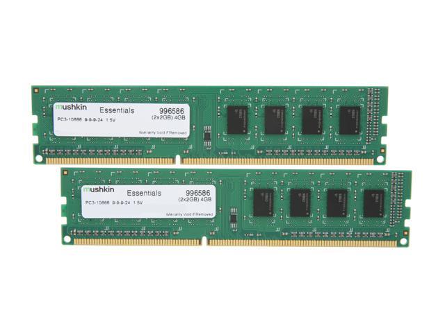 Mushkin Enhanced Essentials 4GB (2 x 2GB) 240-Pin DDR3 SDRAM DDR3 1333 (PC3 10666) Dual Channel Kit Desktop Memory Model ...