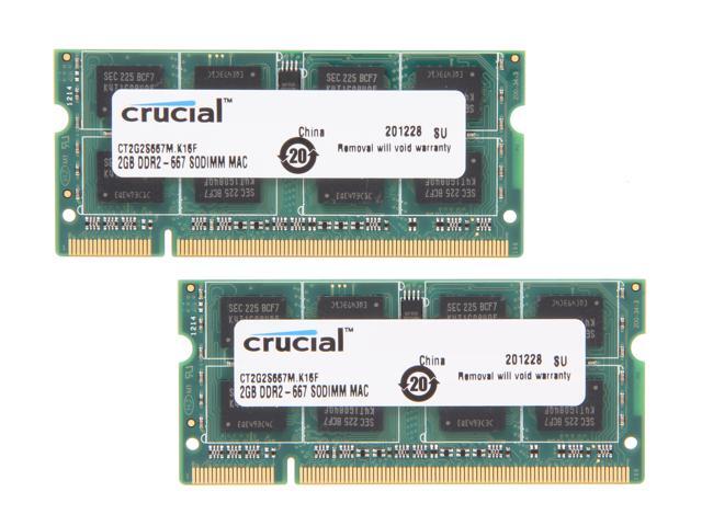 Crucial 4GB (2 x 2GB) DDR2 667 (PC2 5300) Memory for Apple Model CT2K2G2S667M