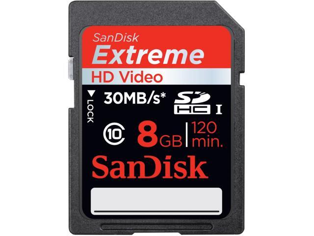 SanDisk Extreme 8GB Secure Digital High-Capacity (SDHC) Flash Card
