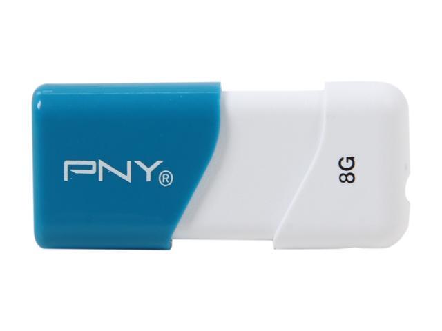 PNY Compact Attaché 8GB USB 2.0 Flash Drive (Blue) Model P-FD8GBCOMB-GE