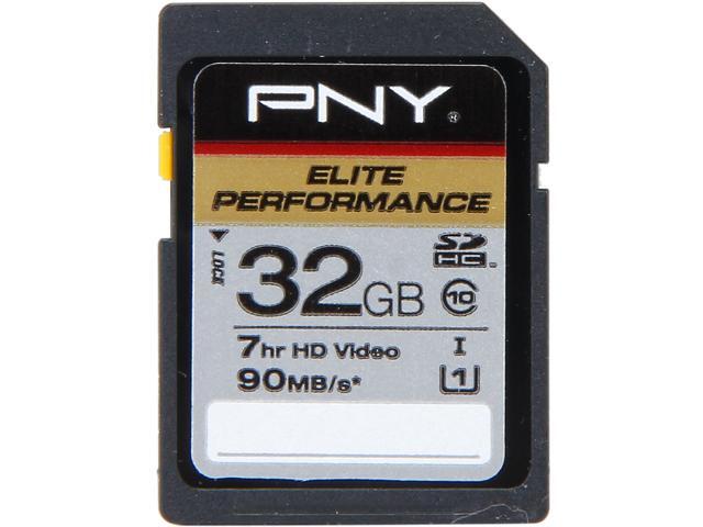 PNY ELITE PERFORMANCE 32GB Secure Digital High-Capacity (SDHC) Flash Card Model P-SDH32U2H-GES3