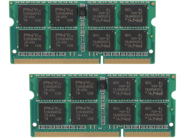 PNY 16GB (2 x 8G) 204-Pin DDR3 SO-DIMM DDR3 1600 (PC3 12800) Laptop Memory Model MN16384KD3-1600