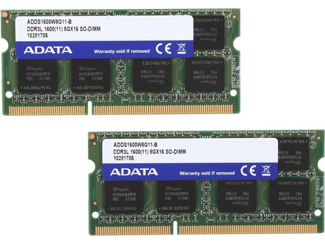 ADATA Premier Series 16GB (2 x 8G) 204-Pin DDR3 SO-DIMM DDR3L 1600 (PC3L 12800) Laptop Memory Model ADDS1600W8G11-2