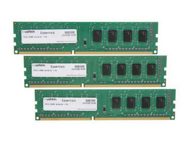 Mushkin Enhanced SP 6GB (3 x 2GB) 240-Pin DDR3 SDRAM DDR3 1333 (PC3 10666) Desktop Memory Model 998586