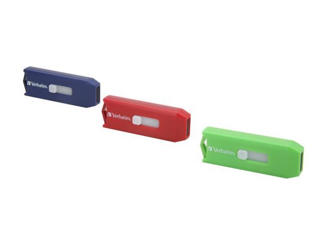 Verbatim Store 'n' Go 12GB (4GB x 3) USB 2.0 Flash Drive (Green, Blue & Red) Model 97002