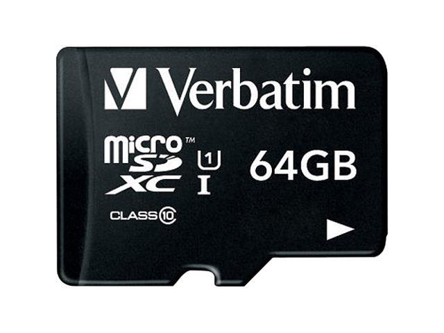 Verbatim 64GB microSDXC Card (Class 10) w Adapter