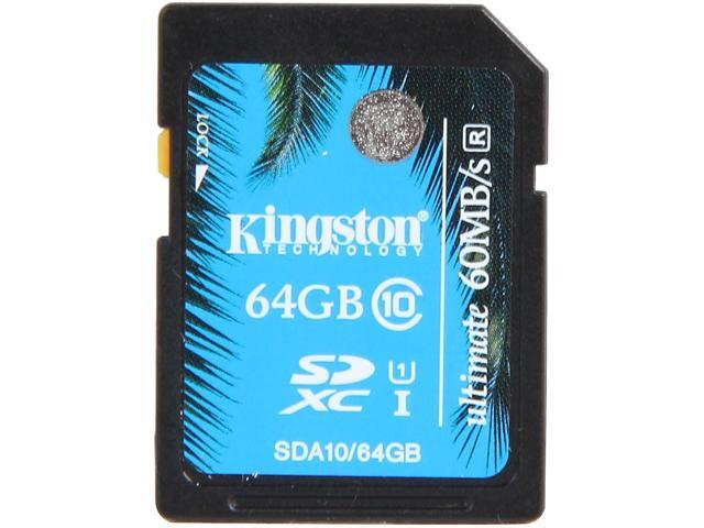 Kingston 64GB Secure Digital Extended Capacity (SDXC) Ultimate Flash Card Model SDA10/64GB