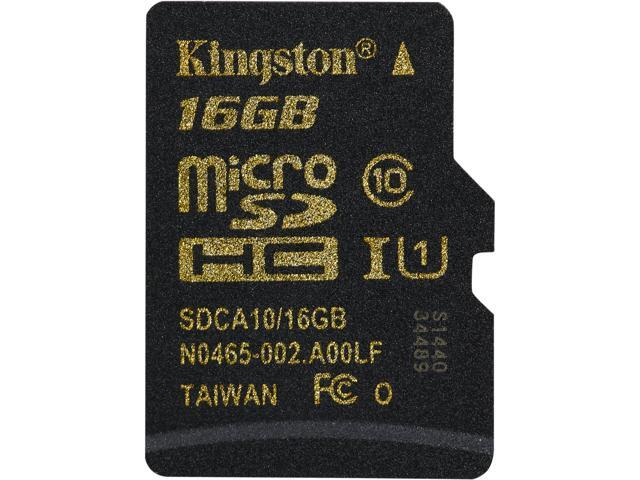 Kingston 16GB microSDHC Flash Card Model SDCA10/16GBSP