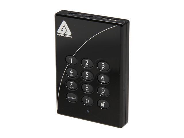 APRICORN Aegis Padlock 1TB USB 2.0 / eSATA External Hard Drive A25-PLe256-1000